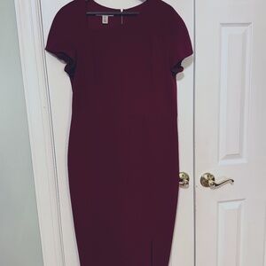 MAGGY LONDON ASYMMETRICAL NECKLINE SHEATH DRESS